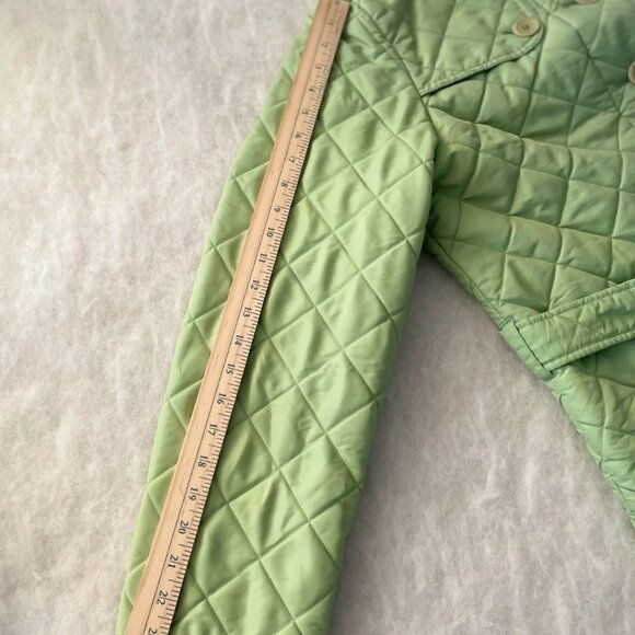 Jones New York Signature Womens Green Belted Waist Classic Quilted Jacket Sz XL - Picture 8 of 9